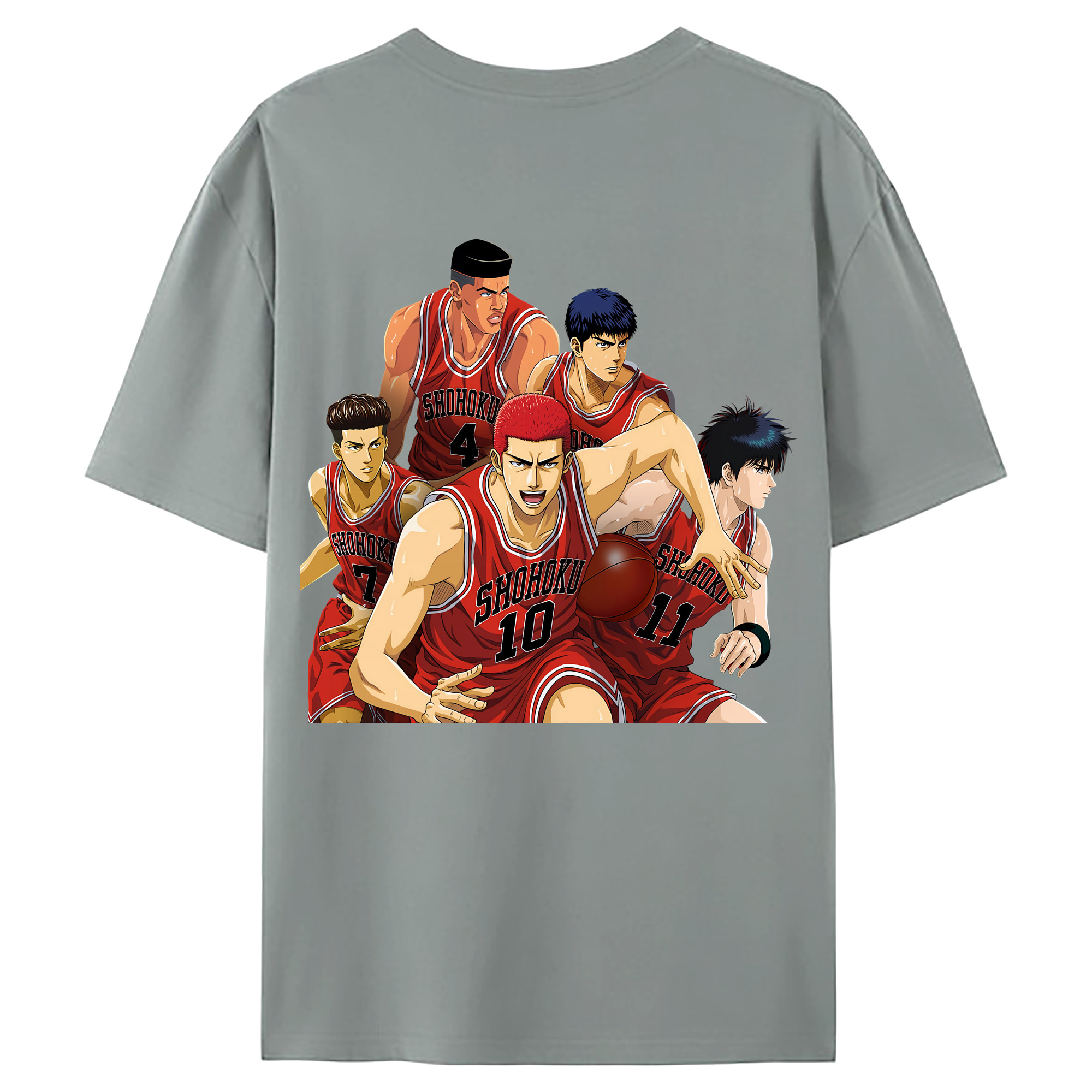 （画像用） SLAM DUNK／スラムダンク 綿100％ メンズ半袖Tシャツ（バックプリント） 通気性